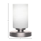 Luna One Light Table Lamp in Graphite with 4" White Matrix Shade