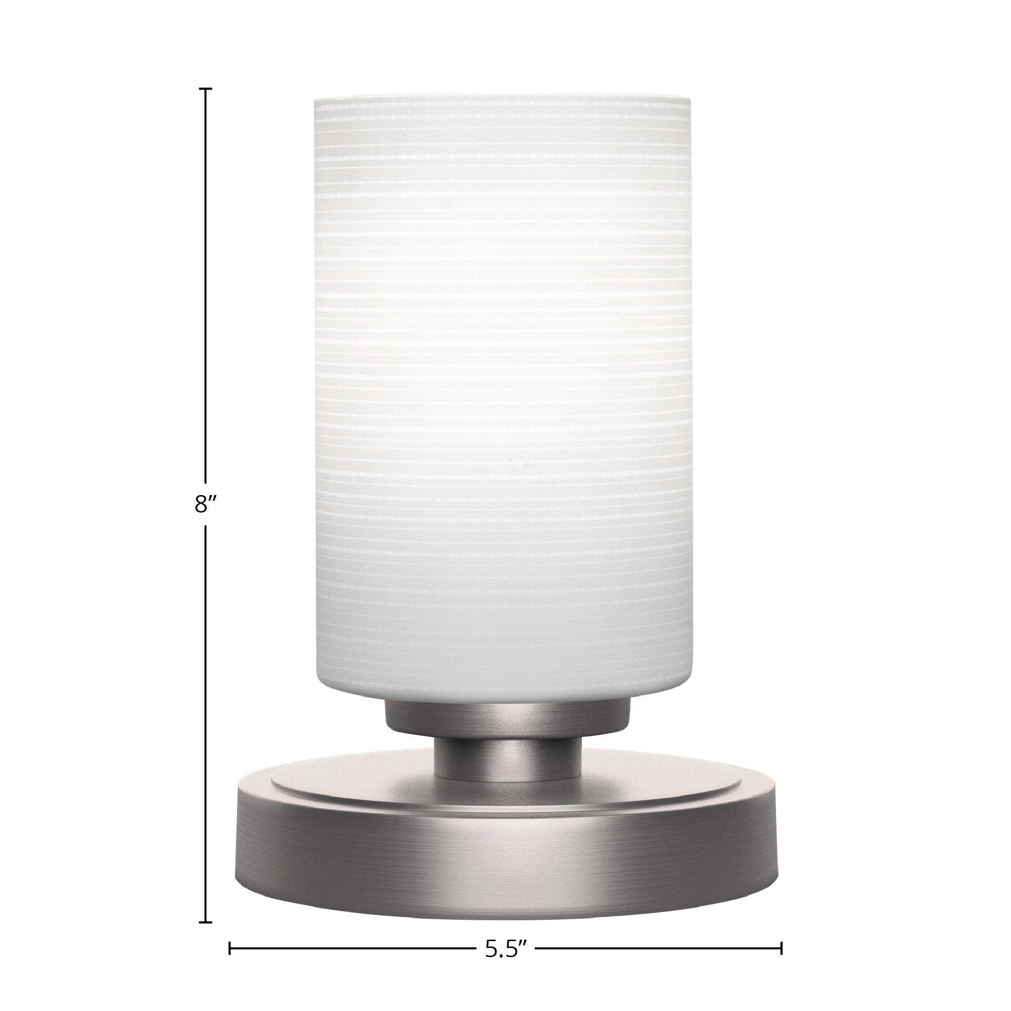 Luna One Light Table Lamp in Graphite with 4" White Matrix Shade
