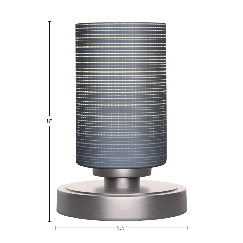Luna One Light Table Lamp in Graphite with 4" Gray Matrix Shade