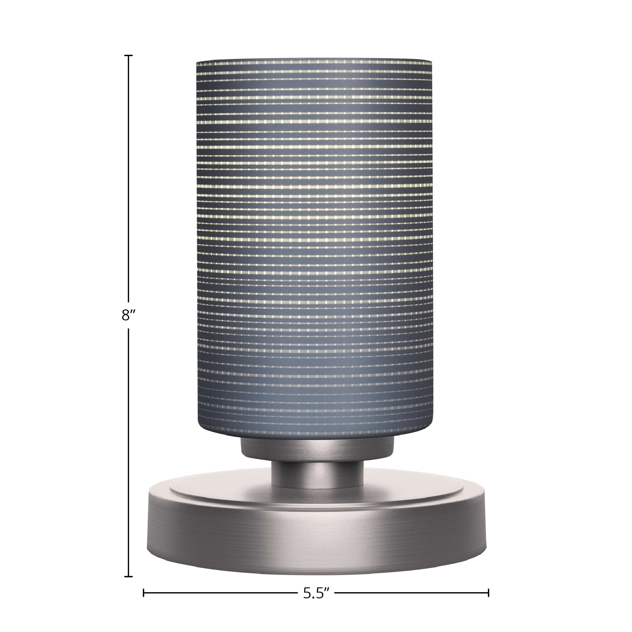 Luna One Light Table Lamp in Graphite with 4" Gray Matrix Shade