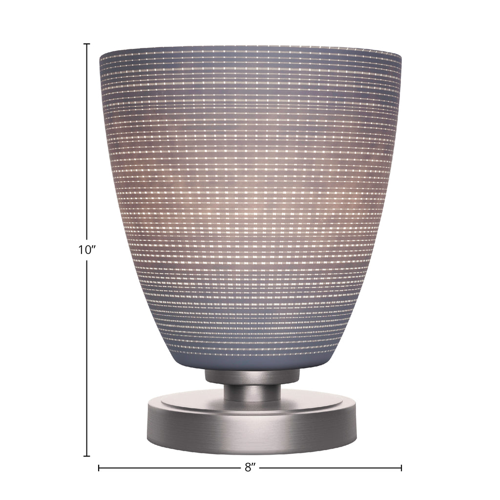 Luna One Light Table Lamp in Graphite with 8" Gray Matrix Shade