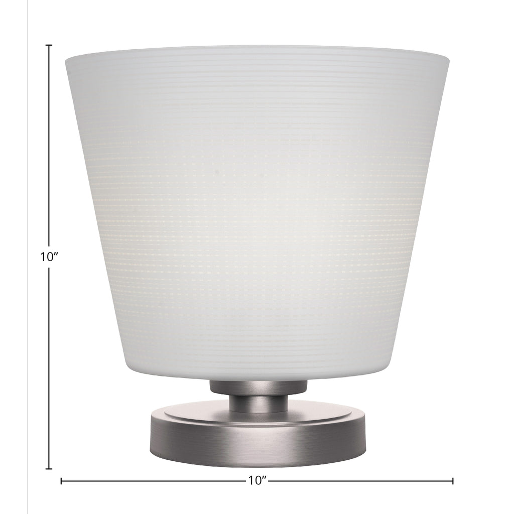 Luna One Light Table Lamp in Graphite with 10" White Matrix Shade