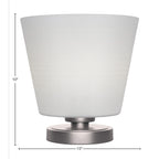 Luna One Light Table Lamp in Graphite with 10" White Matrix Shade