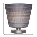 Luna One Light Table Lamp in Graphite with 10" Gray Matrix Shade