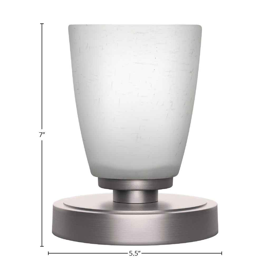 Luna One Light Table Lamp in Graphite with 4.5" Square White Muslin Shade