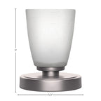 Luna One Light Table Lamp in Graphite with 4.5" Square White Muslin Shade