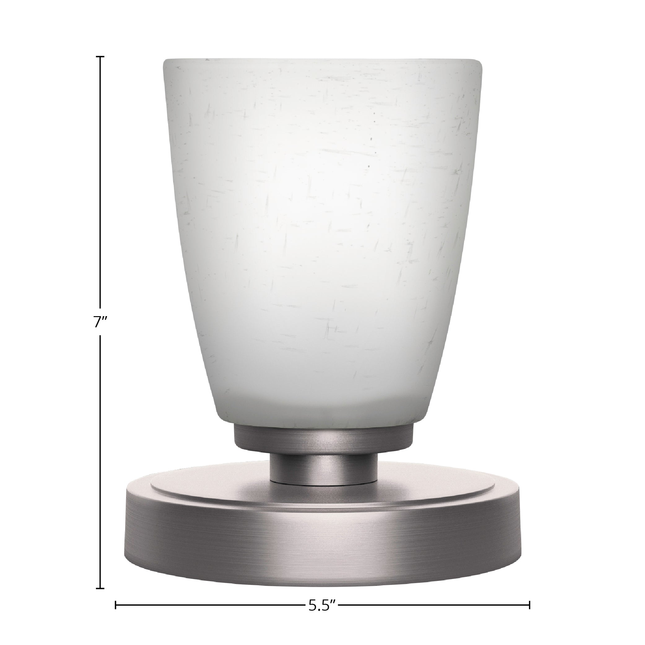Luna One Light Table Lamp in Graphite with 4.5" Square White Muslin Shade