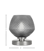 Luna One Light Accent Lamp in Graphite with Smoke Textured Shade