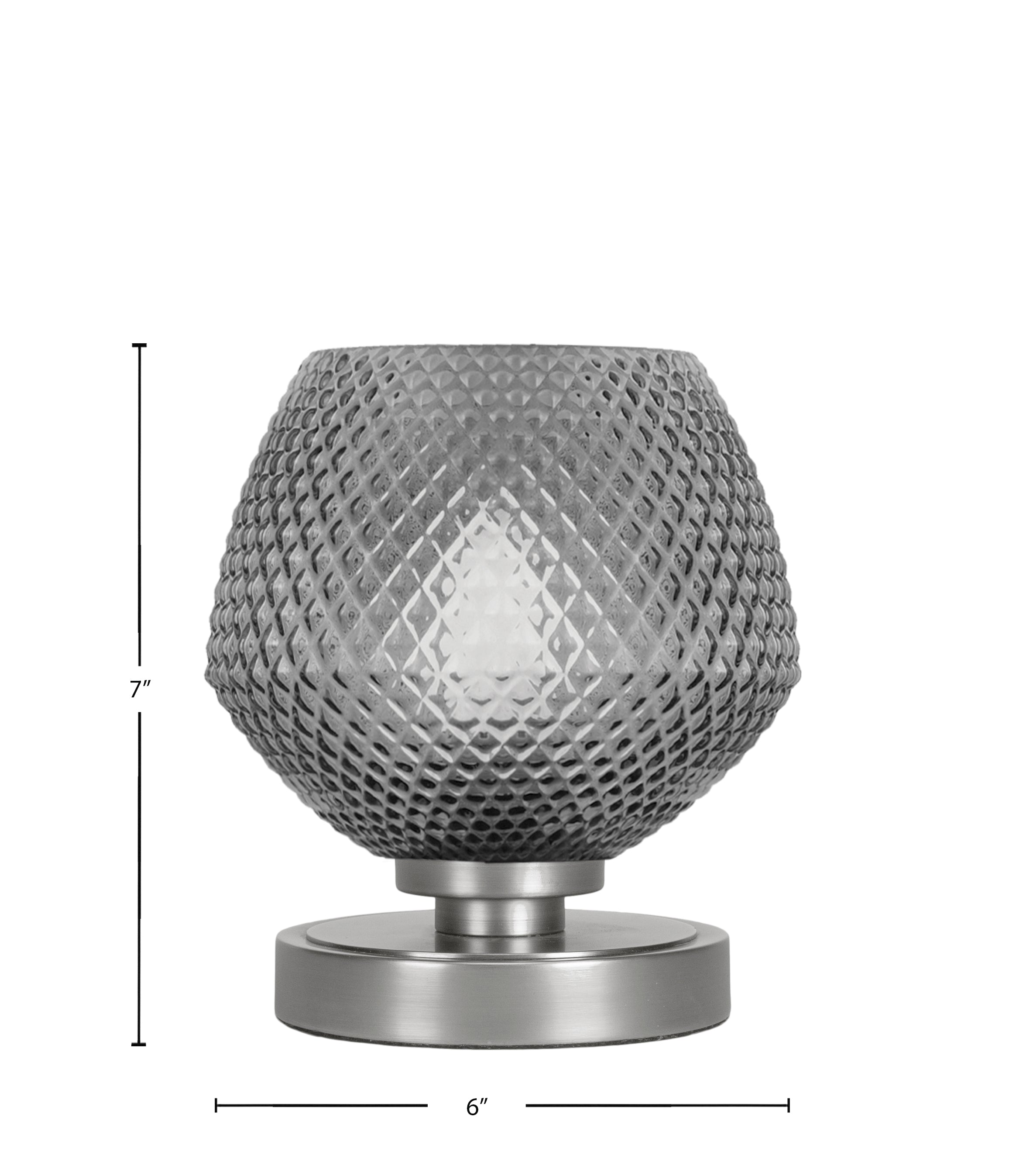 Luna One Light Accent Lamp in Graphite with Smoke Textured Shade