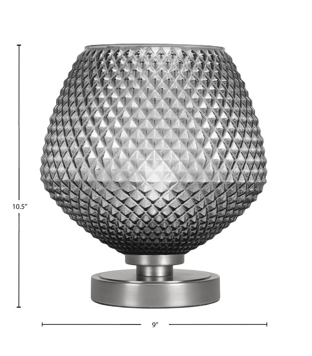 Luna One Light Accent Lamp in Graphite with Smoke Textured Shade