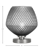 Luna One Light Accent Lamp in Graphite with Smoke Textured Shade