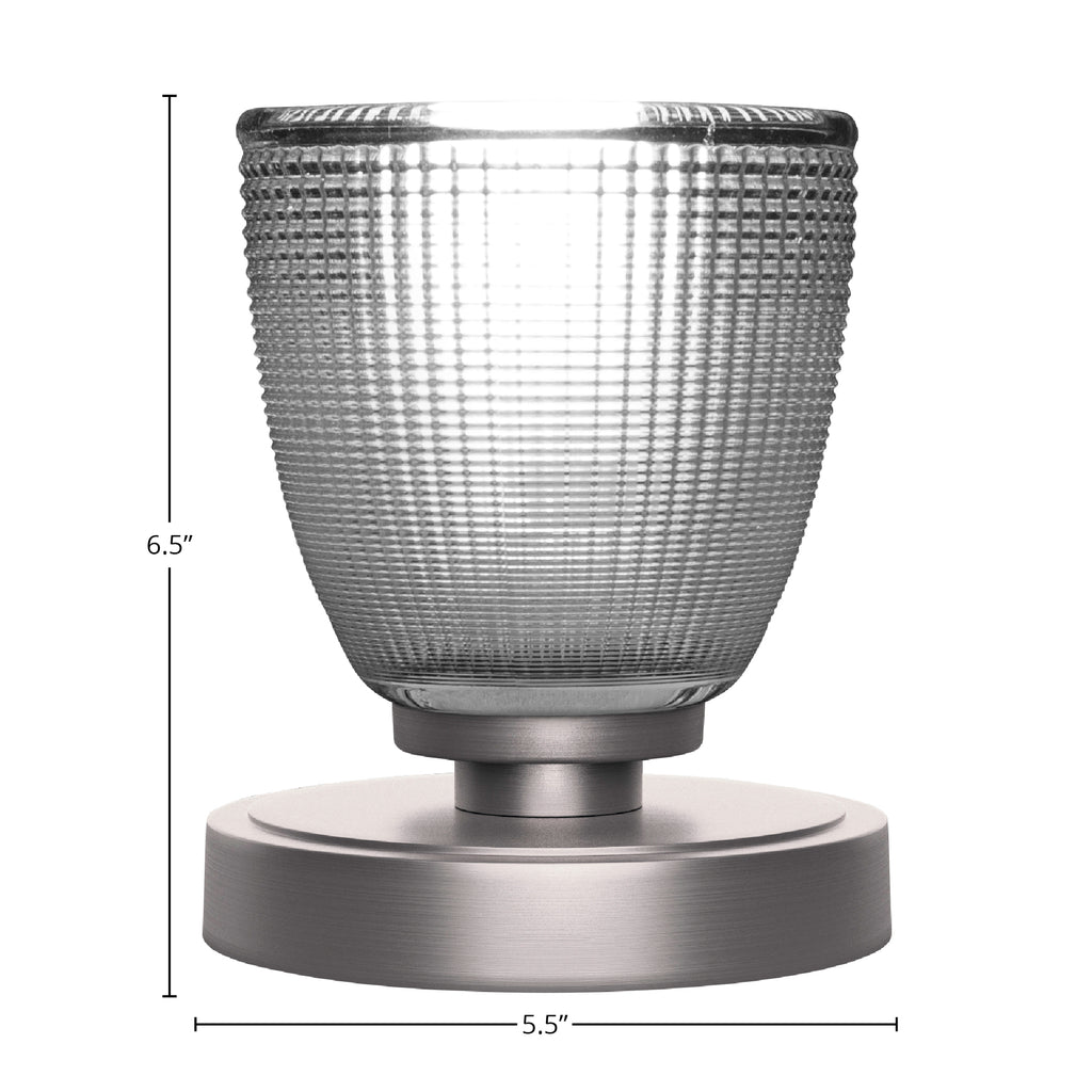 Luna One Light Table Lamp in Graphite with 5" Clear Ribbed Shade
