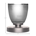 Luna One Light Table Lamp in Graphite with 5" Clear Ribbed Shade