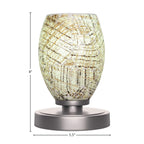 Luna One Light Table Lamp in Graphite with 5" Natural Fusion Shade