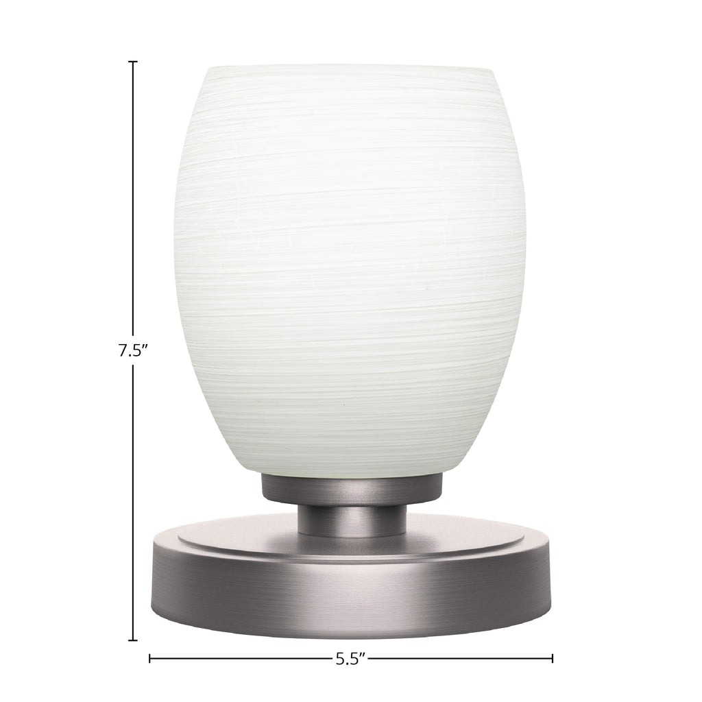Luna One Light Table Lamp in Graphite with 5" White Linen Shade