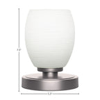 Luna One Light Table Lamp in Graphite with 5" White Linen Shade
