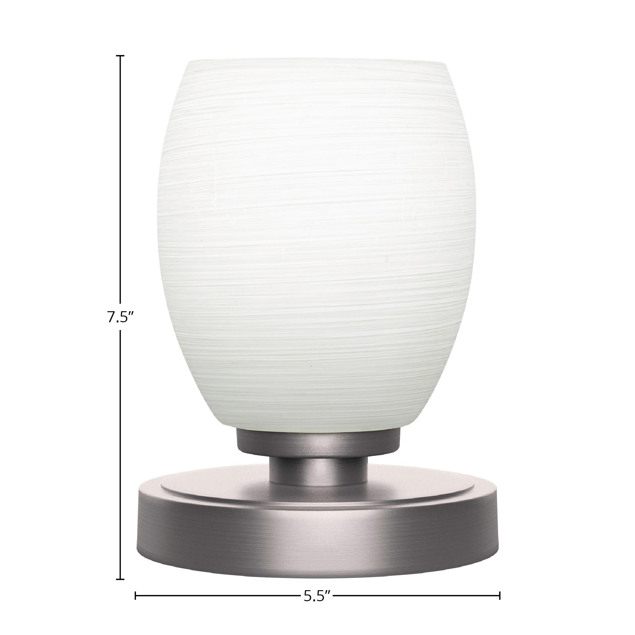 Luna One Light Table Lamp in Graphite with 5" White Linen Shade