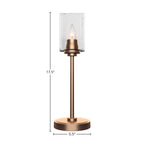 Luna One Light Table Lamp in New Age Brass with 4" Clear Bubble Shade