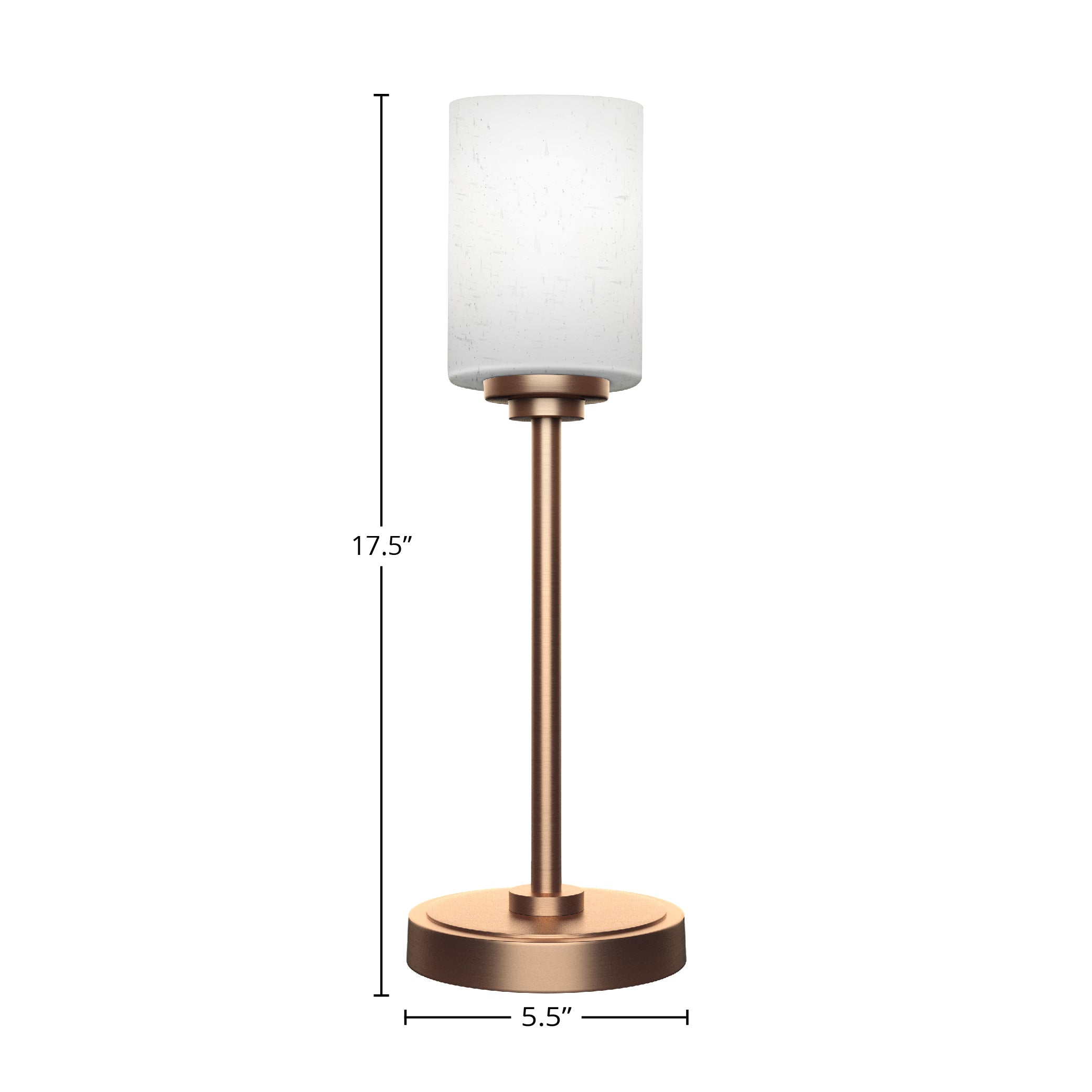 Luna One Light Table Lamp in New Age Brass with 4" White Muslin Shade