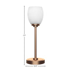 Luna One Light Table Lamp in New Age Brass with 5" White Matrix Shade
