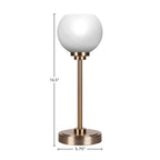 Luna One Light Table Lamp in New Age Brass with 5.75" White Marble Shade