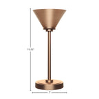 Luna One Light Table Lamp in New Age Brass with 7" New Age Brass Cone Metal Shade Shade