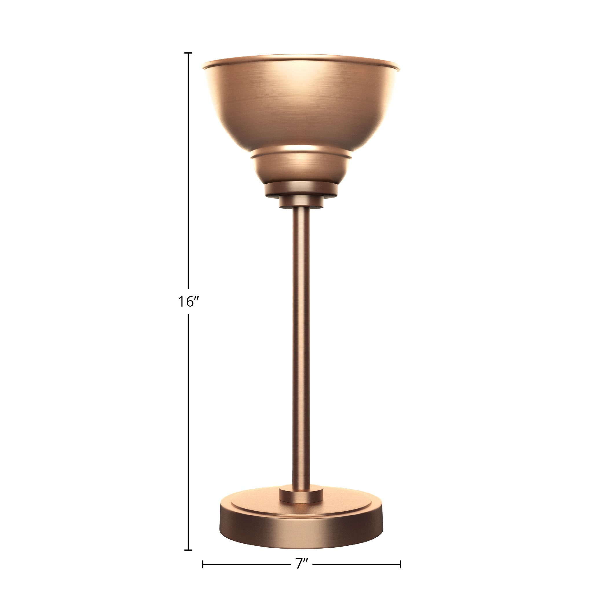 Luna One Light Table Lamp in New Age Brass with 7" New Age Brass Double Bubble Metal Shade Shade