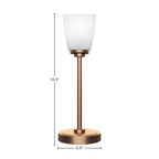 Luna One Light Table Lamp in New Age Brass with 4.5" Square White Muslin Shade