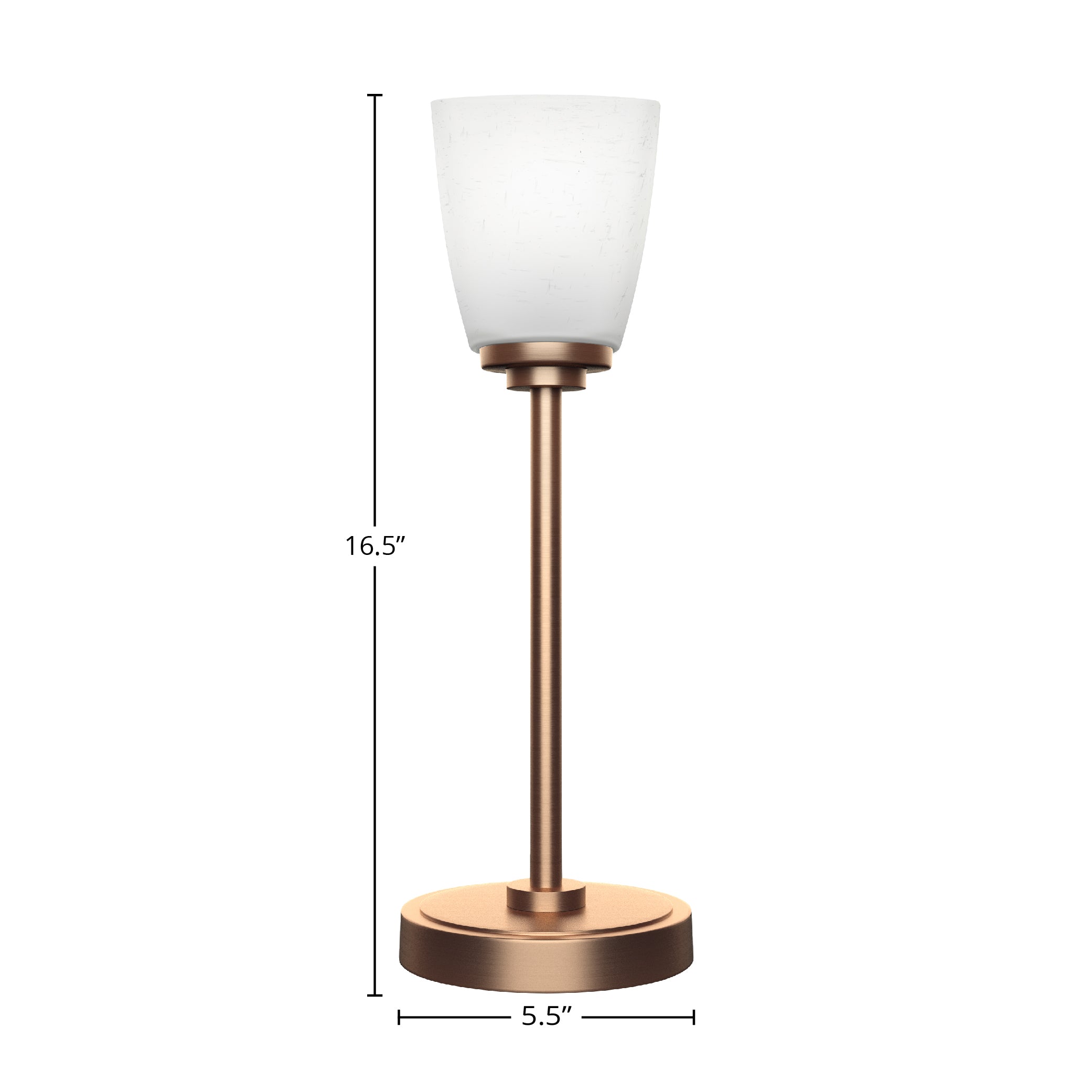Luna One Light Table Lamp in New Age Brass with 4.5" Square White Muslin Shade