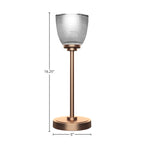 Luna One Light Table Lamp in New Age Brass with 5" Clear Ribbed Shade