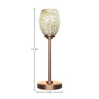 Luna One Light Table Lamp in New Age Brass with 5" Natural Fusion Shade