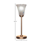 Luna One Light Table Lamp in New Age Brass with 5.5" Fluted Frosted Crystal Shade