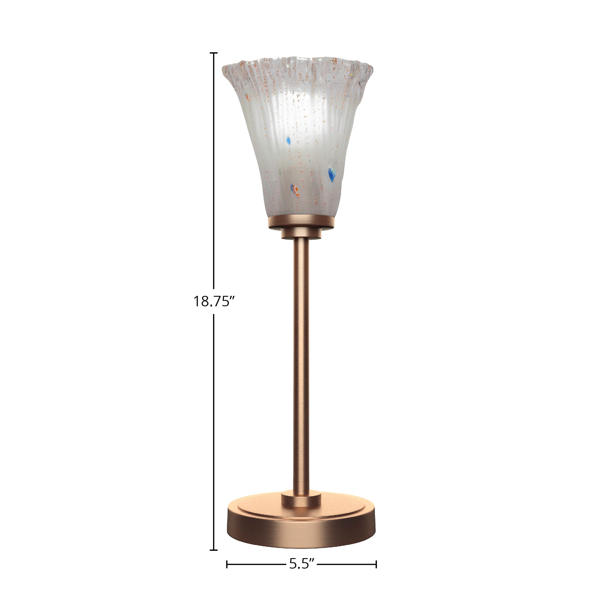 Luna One Light Table Lamp in New Age Brass with 5.5" Fluted Frosted Crystal Shade