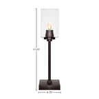 Luna One Light Table Lamp in Dark Granite with 4" Square Clear Bubble Shade