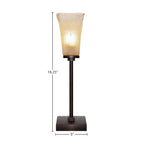 Luna One Light Table Lamp in Dark Granite with 5" Square Amber Crystal Shade