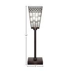Luna One Light Table Lamp in Dark Granite with 5" Square Pewter Art Glass Shade