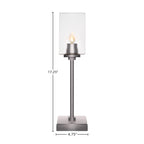 Luna One Light Table Lamp in Graphite with 4" Square Clear Bubble Shade