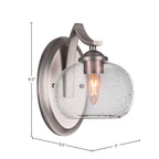 Zilo One Light Wall Sconce in Graphite with 7" Clear Bubble Shade