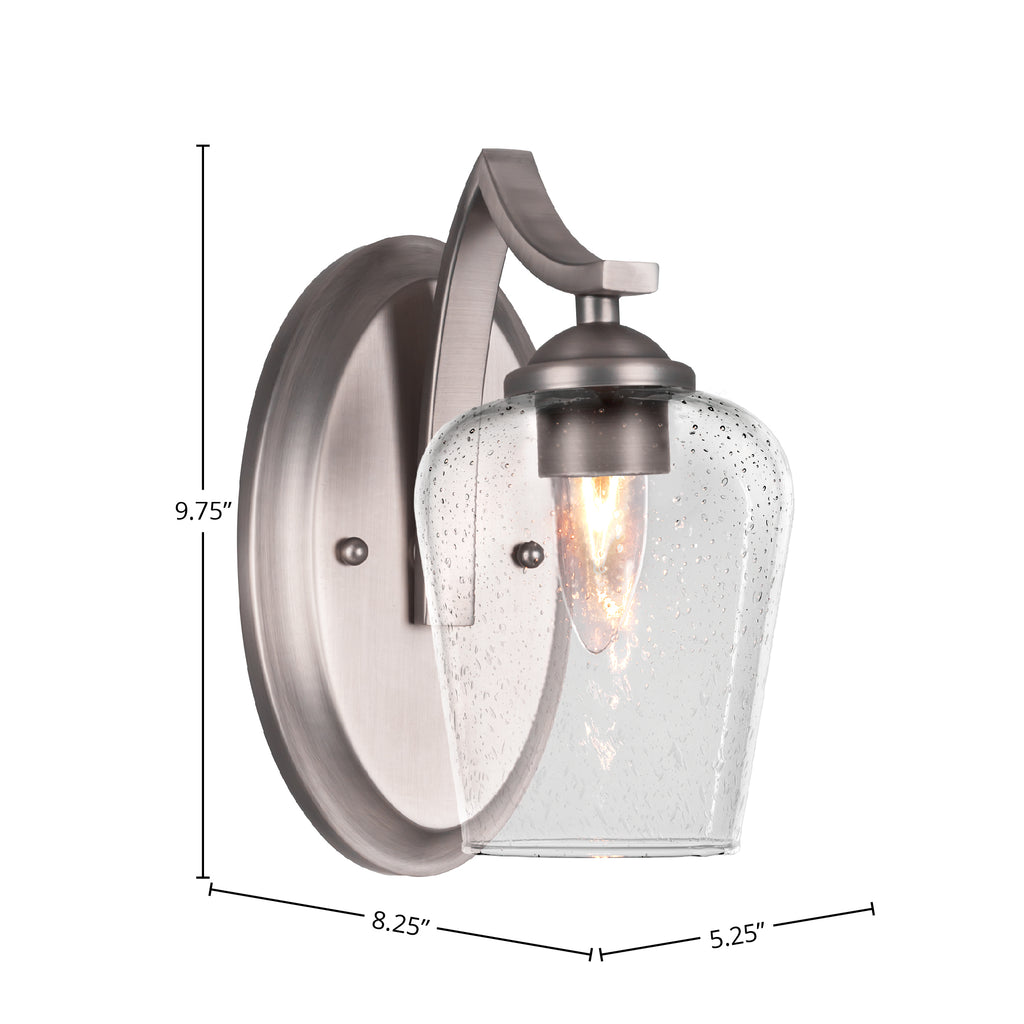 Zilo One Light Wall Sconce in Graphite with 5" Clear Bubble Shade