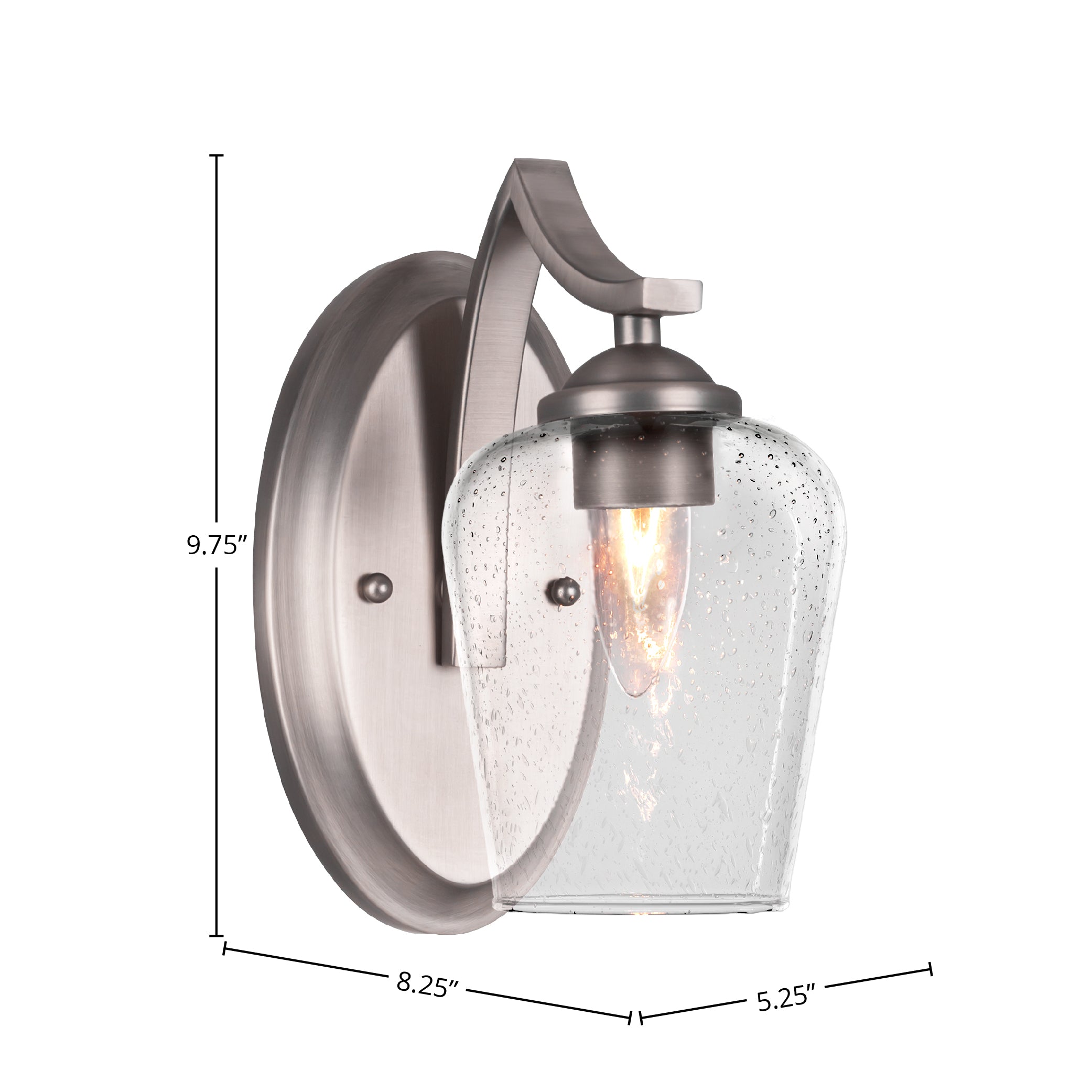 Zilo One Light Wall Sconce in Graphite with 5" Clear Bubble Shade