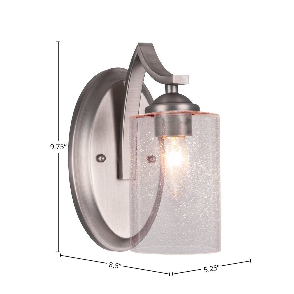 Zilo One Light Wall Sconce in Graphite with 4" Clear Bubble Shade