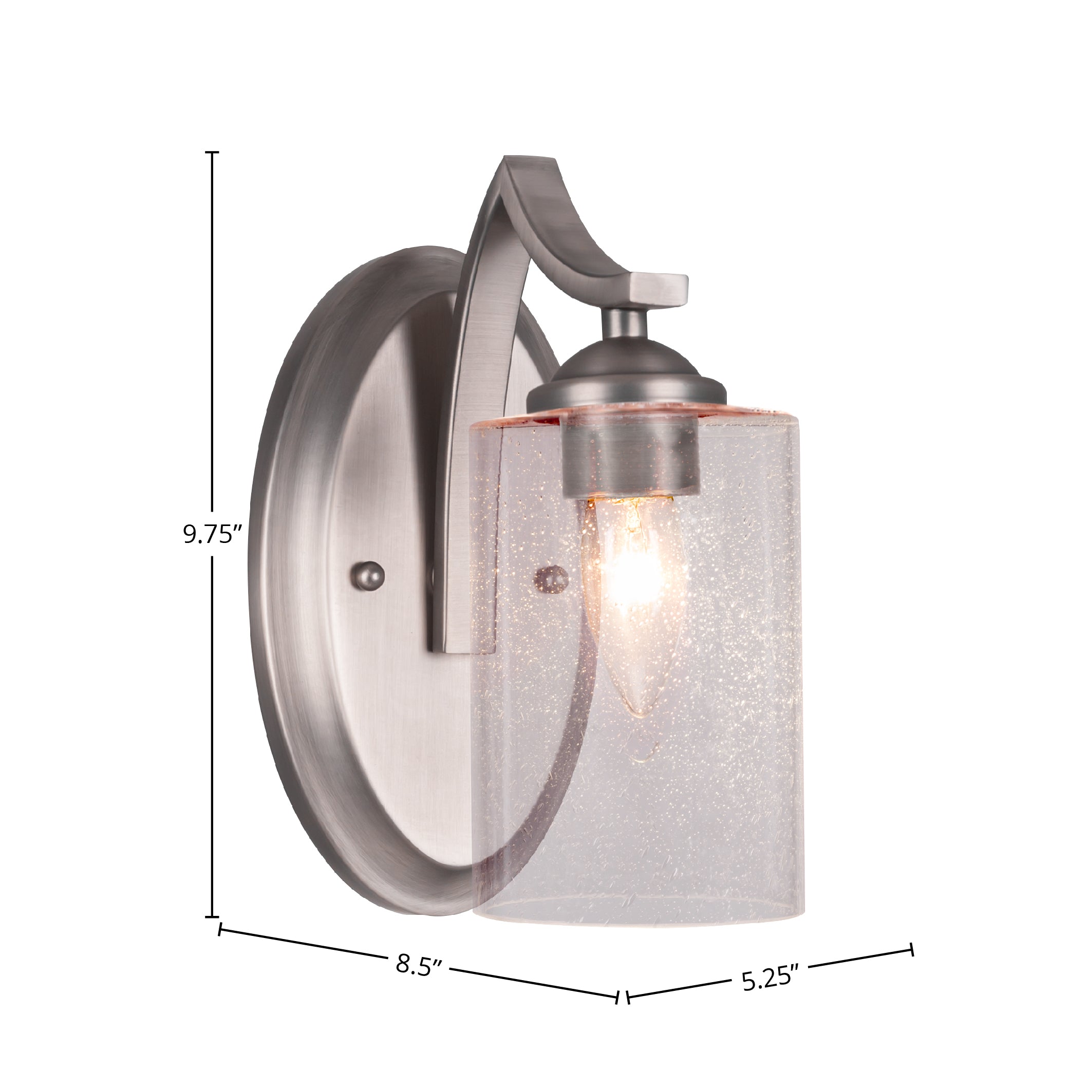 Zilo One Light Wall Sconce in Graphite with 4" Clear Bubble Shade