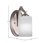 Zilo One Light Wall Sconce in Graphite with 4" White Marble Shade