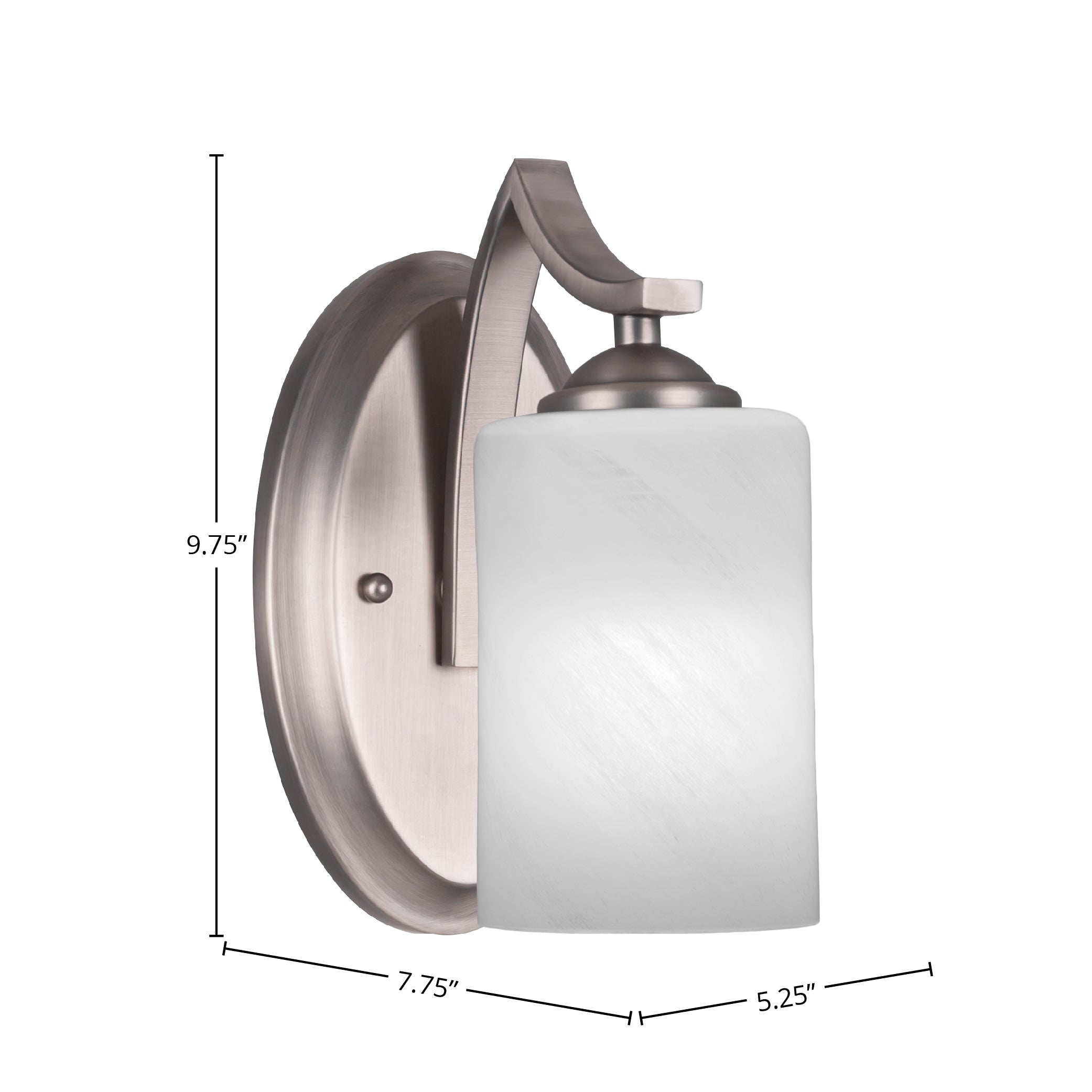 Zilo One Light Wall Sconce in Graphite with 4" White Marble Shade