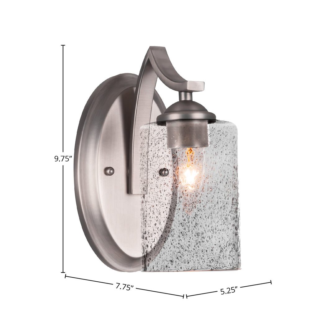 Zilo One Light Wall Sconce in Graphite with 4" Smoke Bubble Shade