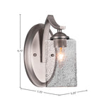 Zilo One Light Wall Sconce in Graphite with 4" Smoke Bubble Shade