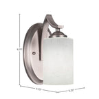 Zilo One Light Wall Sconce in Graphite with 4" White Muslin Shade