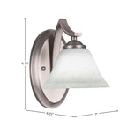 Zilo One Light Wall Sconce in Graphite with 7" White Muslin Shade