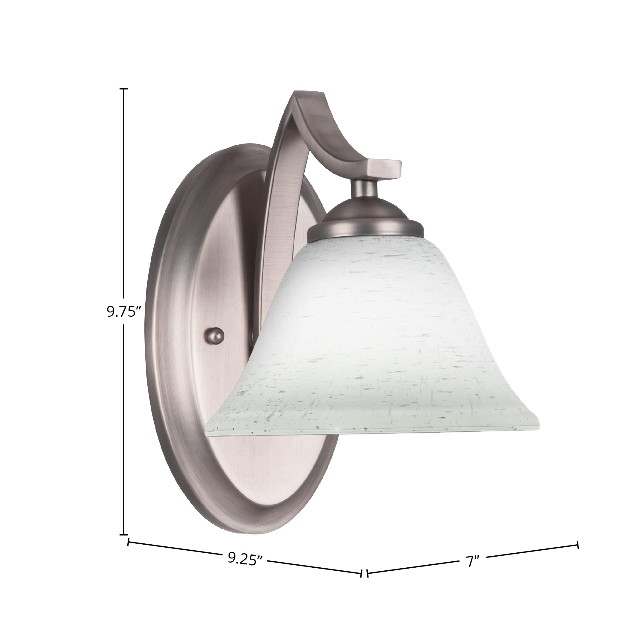 Zilo One Light Wall Sconce in Graphite with 7" White Muslin Shade