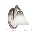 Zilo One Light Wall Sconce in Graphite with 7" White Muslin Shade